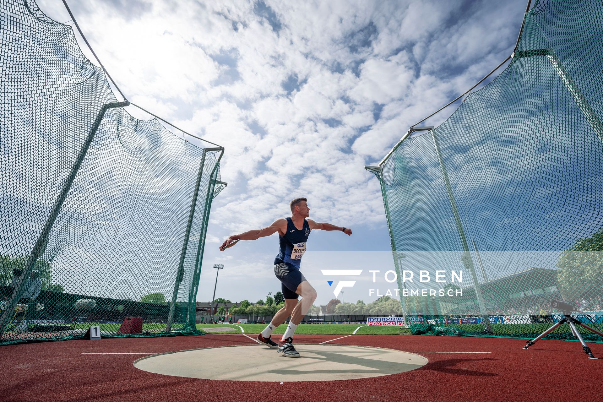 Nico Beckers (LAV Bayer Uerdingen/Dormagen) beim Diskuswerfen am 08.05.2022 beim Stadtwerke Ratingen Mehrkampf-Meeting 2022 in Ratingen
